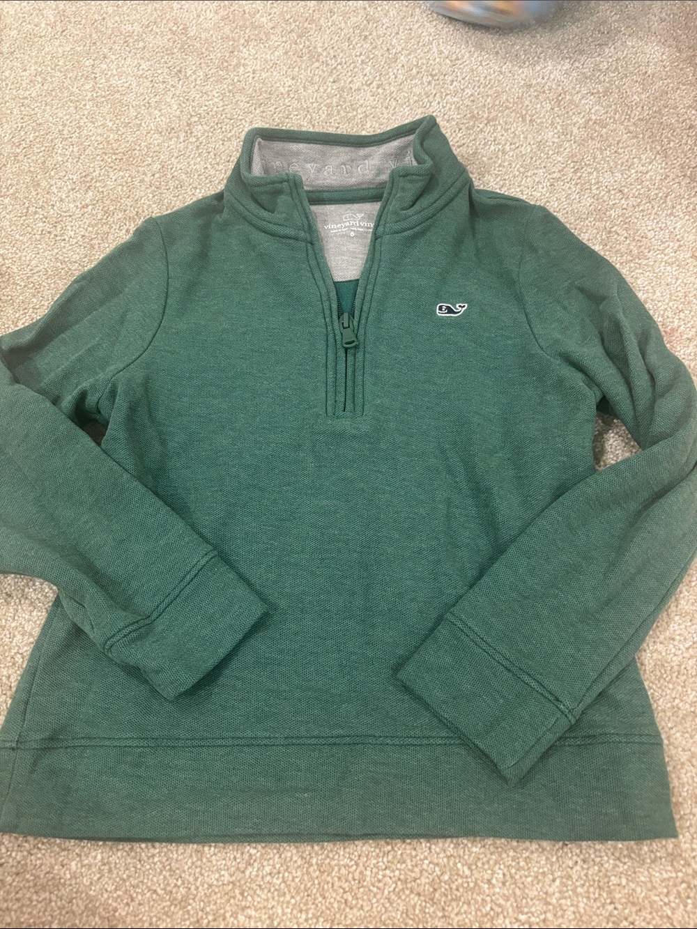Vineyard Vines boys Heather Forest Green Quarter-Zip Pullover